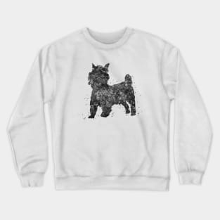 orkshire terrier dog black and white art Crewneck Sweatshirt